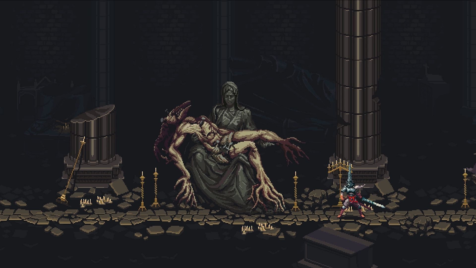 Blasphemous and Ninja Gaiden: Ragebound have a similar art style (Image via Team17)